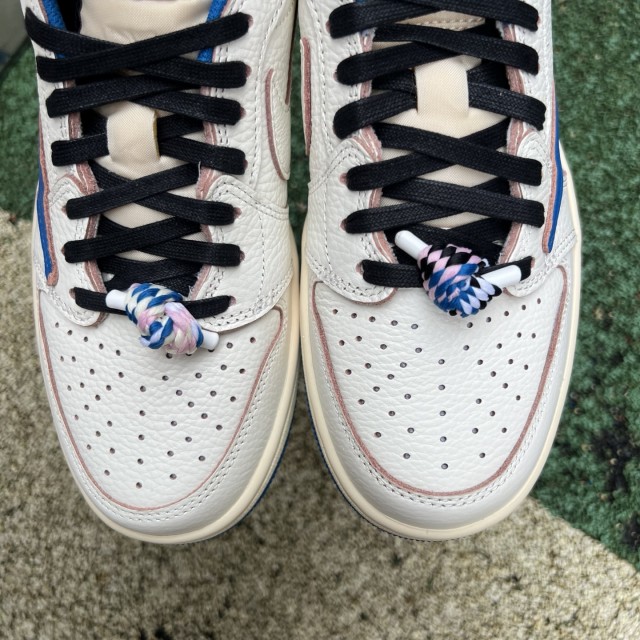 LJR BATCH Air Jordan 1 Retro Low Fragment x Travis Scott Sail Military Blue DM7866-104 