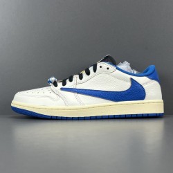OG BATCH Air Jordan 1 Retro Low Fragment x Travis Scott Sail Military Blue DM7866-104