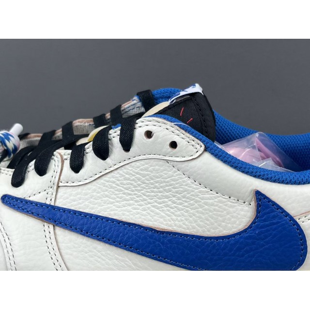 OG BATCH Air Jordan 1 Retro Low Fragment x Travis Scott Sail Military Blue DM7866-104
