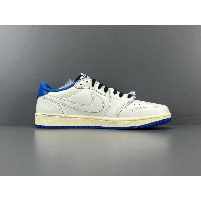 OG BATCH Air Jordan 1 Retro Low Fragment x Travis Scott Sail Military Blue DM7866-104