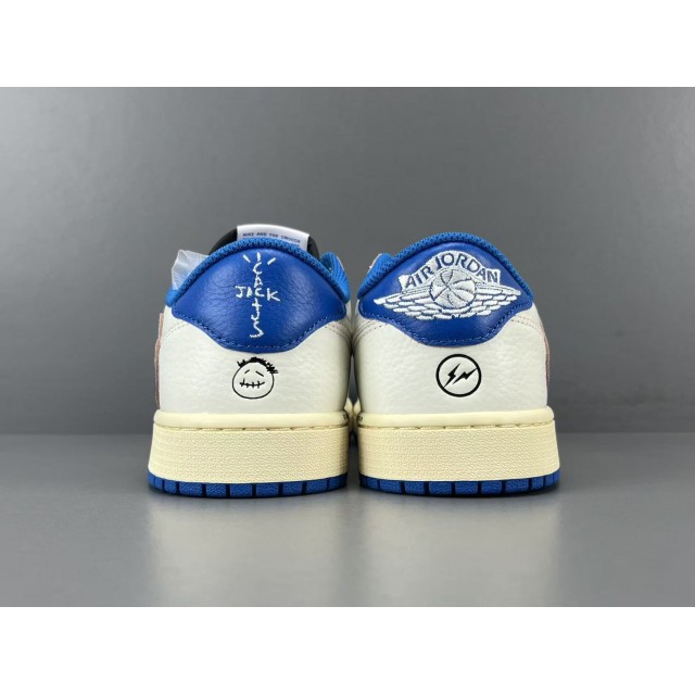 OG BATCH Air Jordan 1 Retro Low Fragment x Travis Scott Sail Military Blue DM7866-104