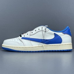X BATCH Air Jordan 1 Retro Low Fragment x Travis Scott Sail Military Blue DM7866-104
