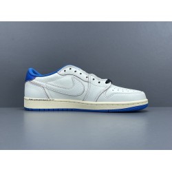 X BATCH Air Jordan 1 Retro Low Fragment x Travis Scott Sail Military Blue DM7866-104