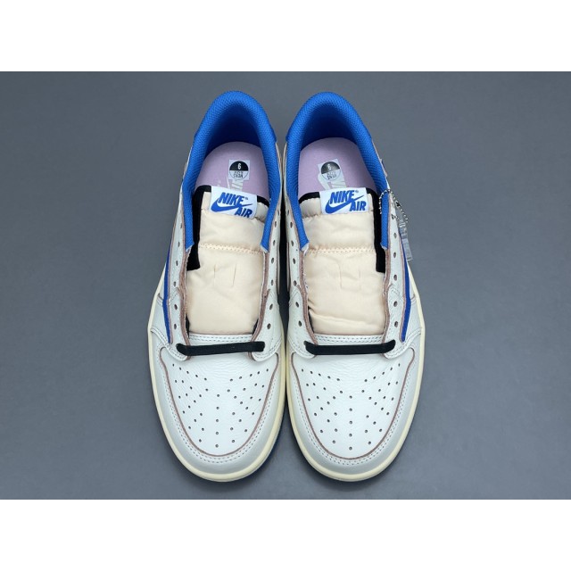 X BATCH Air Jordan 1 Retro Low Fragment x Travis Scott Sail Military Blue DM7866-104