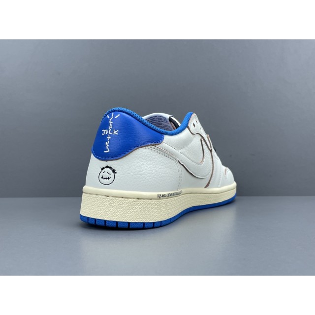 X BATCH Air Jordan 1 Retro Low Fragment x Travis Scott Sail Military Blue DM7866-104