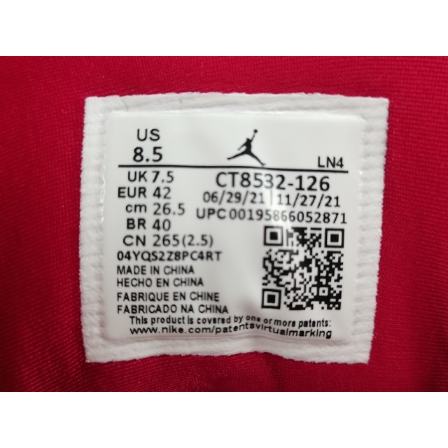 OG BATCH Air Jordan 3 Retro "Cardinal Red" CT8532 126