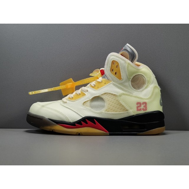 OG BATCH Off White x Air Jordan 5 Retro "Sail" DH8565 100