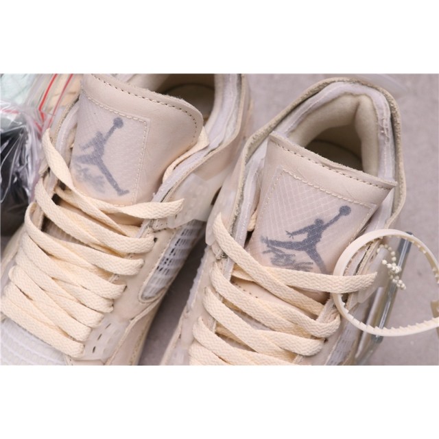 GET BATCH Off-White™ x Air Jordan 4 Retro "Cream Sail" CV9388 100 