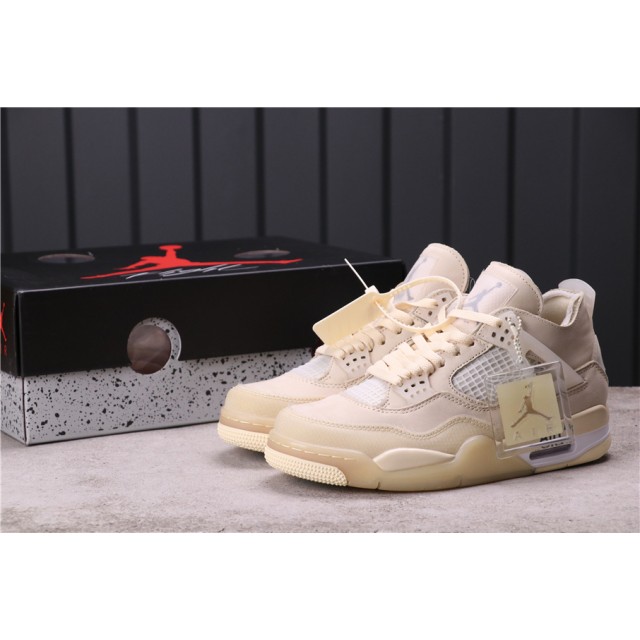 GET BATCH Off-White™ x Air Jordan 4 Retro "Cream Sail" CV9388 100 